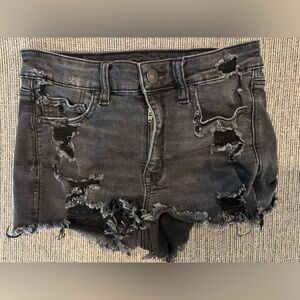 Black jean shorts